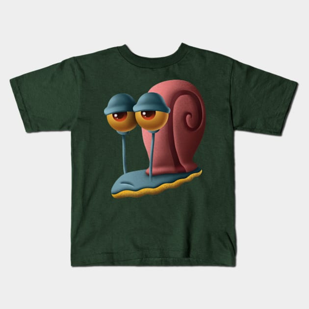 Gary the Snail Kids T-Shirt by Grafa Designs